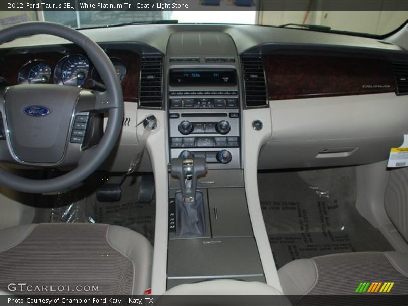 White Platinum Tri-Coat / Light Stone 2012 Ford Taurus SEL