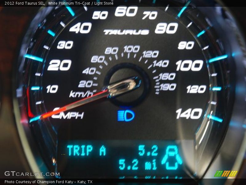 White Platinum Tri-Coat / Light Stone 2012 Ford Taurus SEL