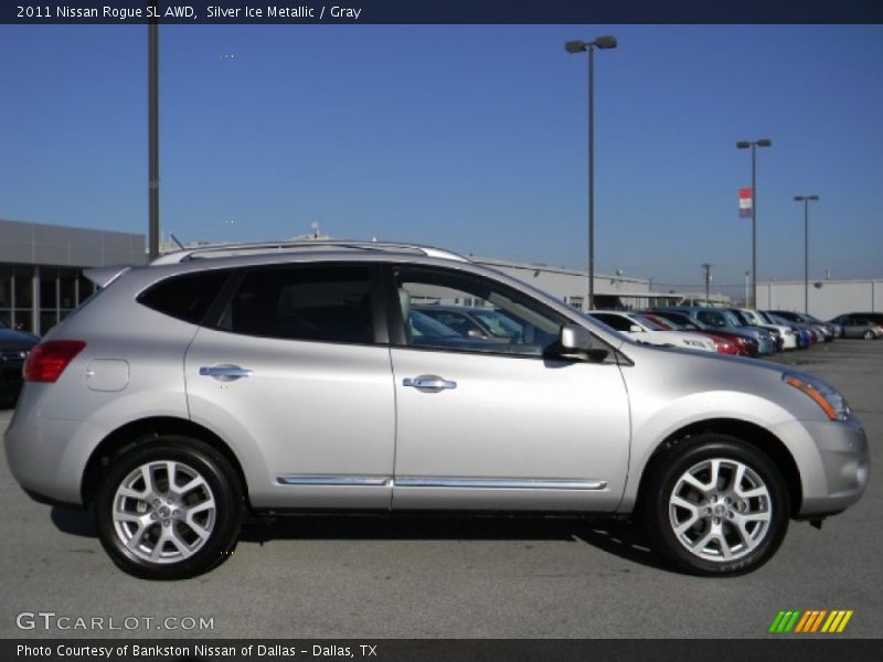 Silver Ice Metallic / Gray 2011 Nissan Rogue SL AWD