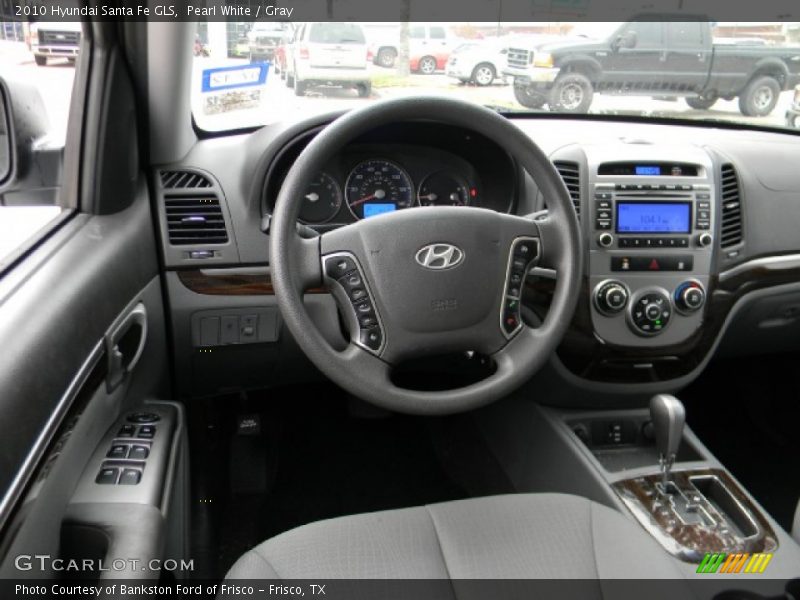 Pearl White / Gray 2010 Hyundai Santa Fe GLS