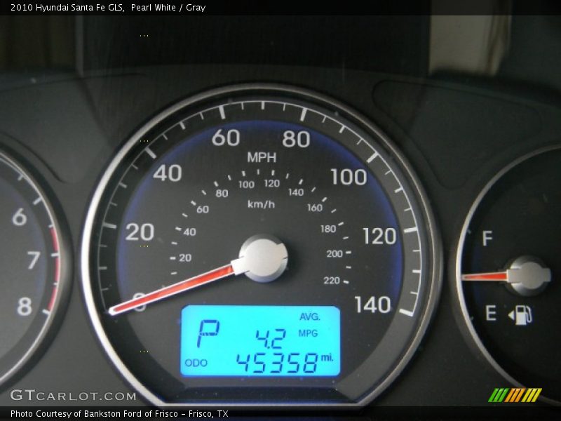 Pearl White / Gray 2010 Hyundai Santa Fe GLS