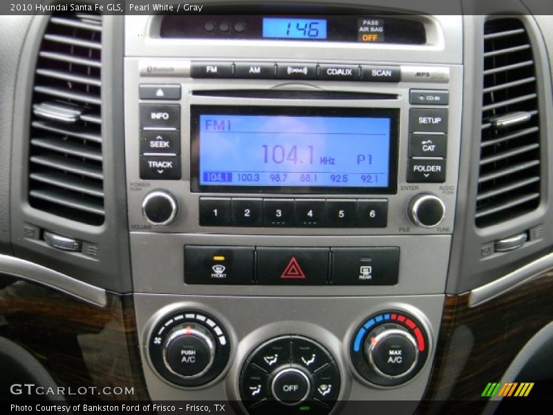 Pearl White / Gray 2010 Hyundai Santa Fe GLS