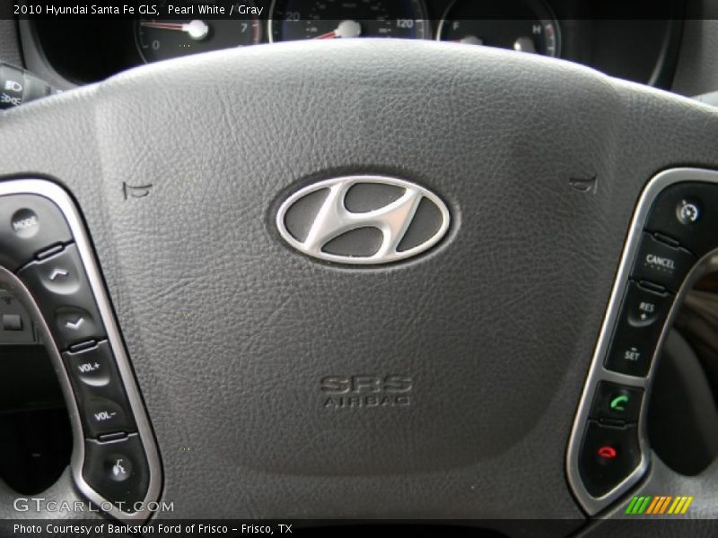 Pearl White / Gray 2010 Hyundai Santa Fe GLS
