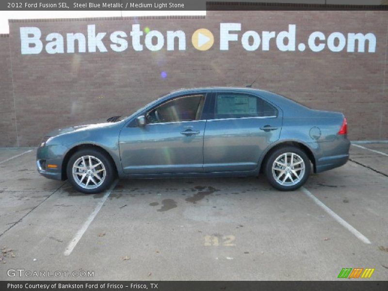 Steel Blue Metallic / Medium Light Stone 2012 Ford Fusion SEL