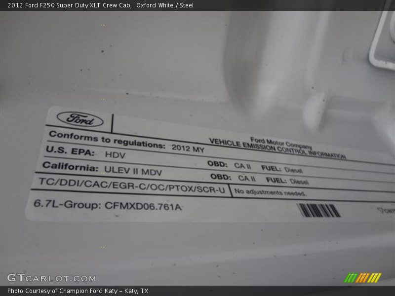Oxford White / Steel 2012 Ford F250 Super Duty XLT Crew Cab