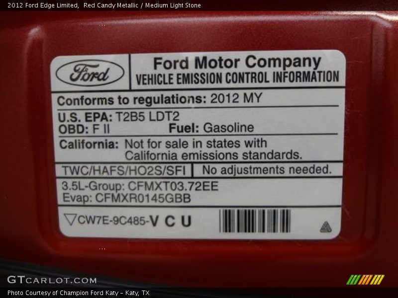 Red Candy Metallic / Medium Light Stone 2012 Ford Edge Limited
