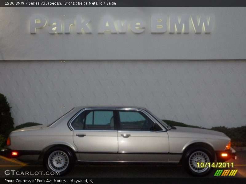 Bronzit Beige Metallic / Beige 1986 BMW 7 Series 735i Sedan