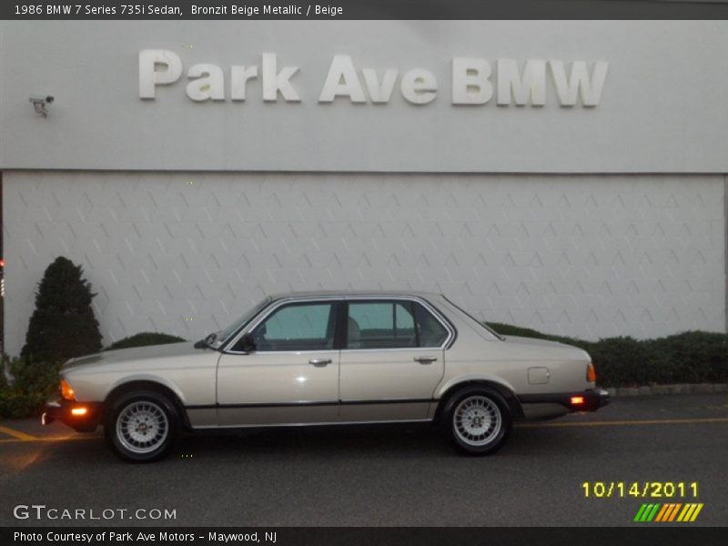 Bronzit Beige Metallic / Beige 1986 BMW 7 Series 735i Sedan