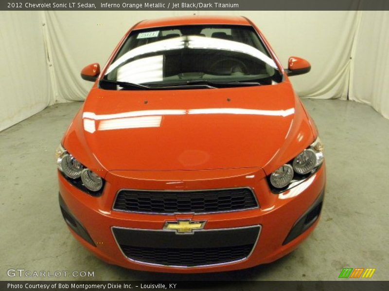 Inferno Orange Metallic / Jet Black/Dark Titanium 2012 Chevrolet Sonic LT Sedan