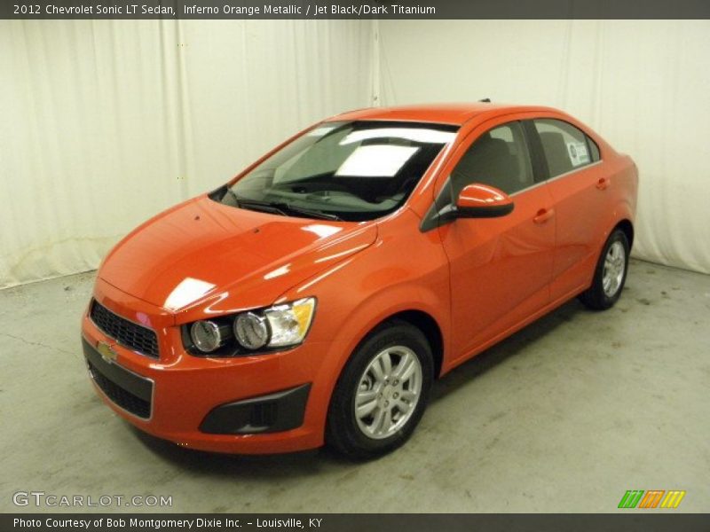 Inferno Orange Metallic / Jet Black/Dark Titanium 2012 Chevrolet Sonic LT Sedan