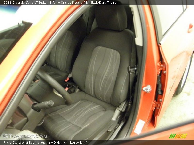 Inferno Orange Metallic / Jet Black/Dark Titanium 2012 Chevrolet Sonic LT Sedan