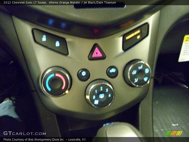 Inferno Orange Metallic / Jet Black/Dark Titanium 2012 Chevrolet Sonic LT Sedan