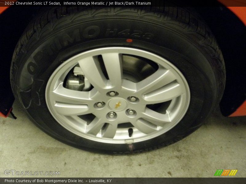 Inferno Orange Metallic / Jet Black/Dark Titanium 2012 Chevrolet Sonic LT Sedan