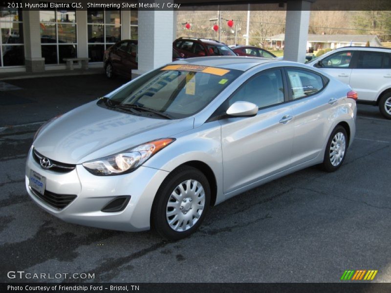 Shimmering Silver Metallic / Gray 2011 Hyundai Elantra GLS
