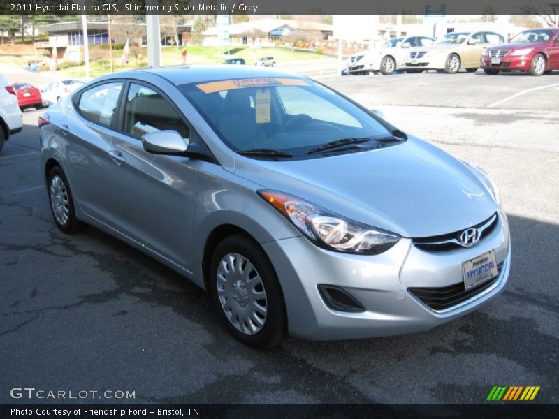 Shimmering Silver Metallic / Gray 2011 Hyundai Elantra GLS