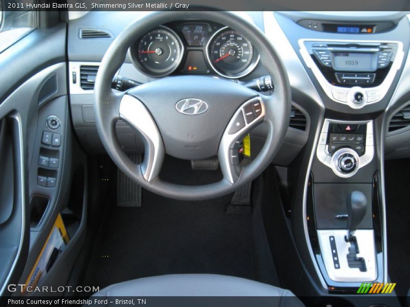 Shimmering Silver Metallic / Gray 2011 Hyundai Elantra GLS