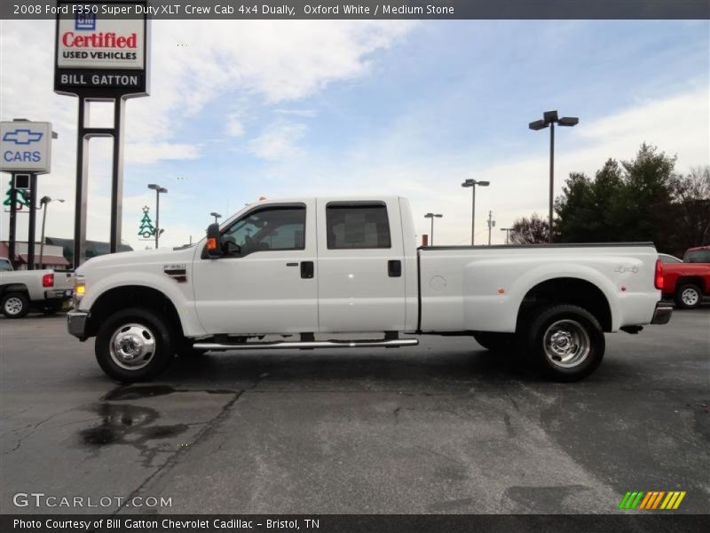 Oxford White / Medium Stone 2008 Ford F350 Super Duty XLT Crew Cab 4x4 Dually