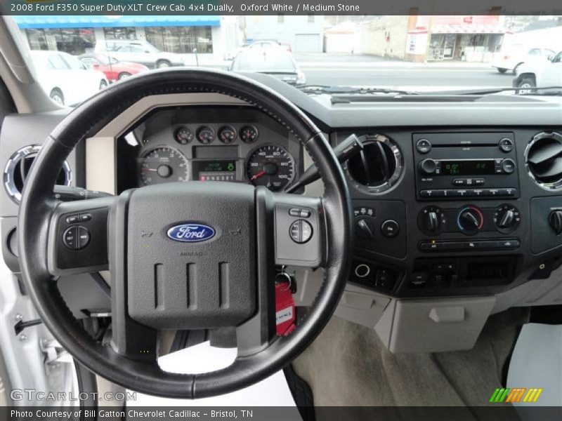 Oxford White / Medium Stone 2008 Ford F350 Super Duty XLT Crew Cab 4x4 Dually