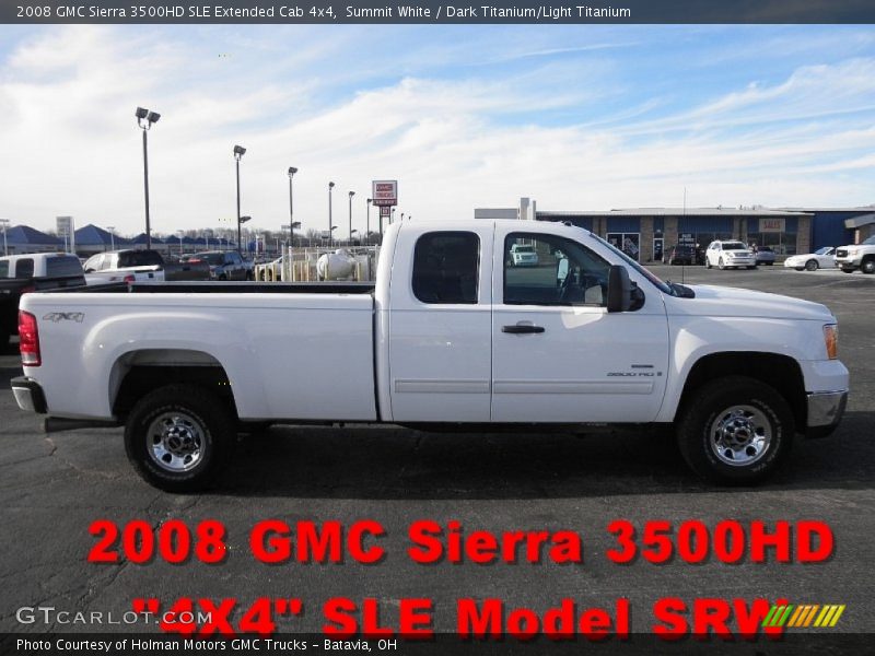 Summit White / Dark Titanium/Light Titanium 2008 GMC Sierra 3500HD SLE Extended Cab 4x4