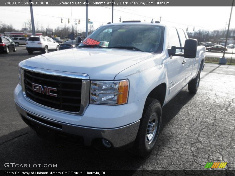 Summit White / Dark Titanium/Light Titanium 2008 GMC Sierra 3500HD SLE Extended Cab 4x4