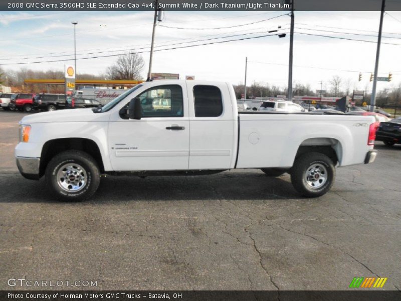 Summit White / Dark Titanium/Light Titanium 2008 GMC Sierra 3500HD SLE Extended Cab 4x4
