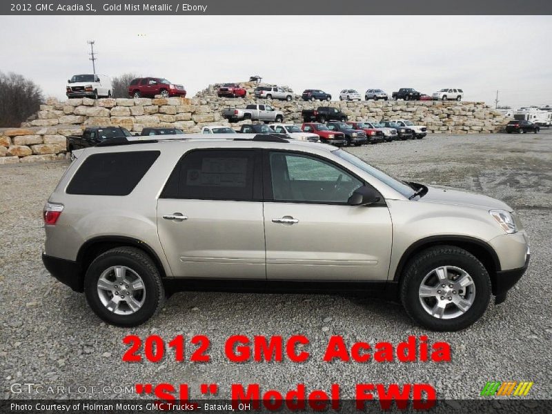 Gold Mist Metallic / Ebony 2012 GMC Acadia SL