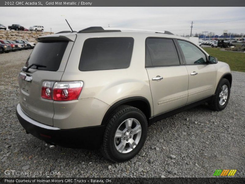 Gold Mist Metallic / Ebony 2012 GMC Acadia SL