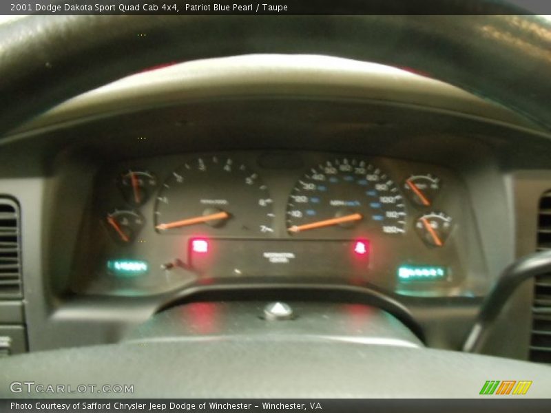 Patriot Blue Pearl / Taupe 2001 Dodge Dakota Sport Quad Cab 4x4