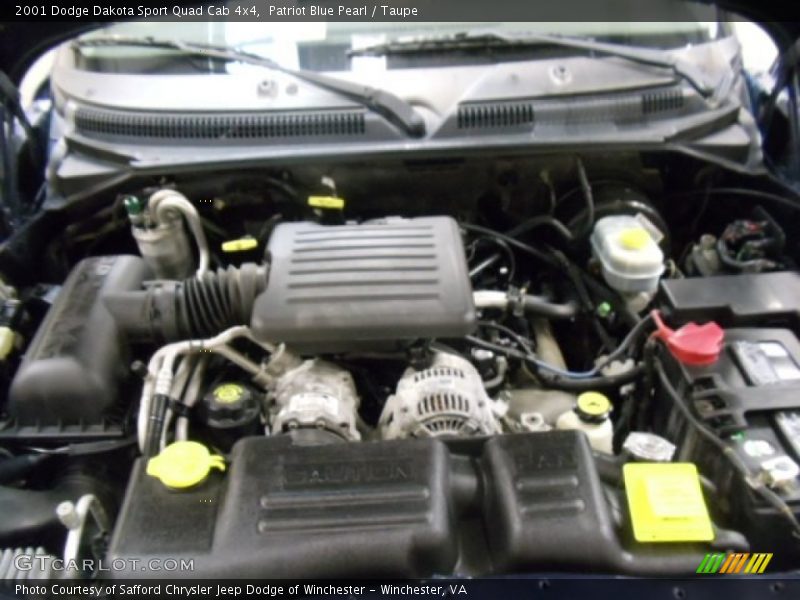 Patriot Blue Pearl / Taupe 2001 Dodge Dakota Sport Quad Cab 4x4