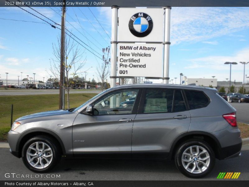 Space Gray Metallic / Oyster 2012 BMW X3 xDrive 35i