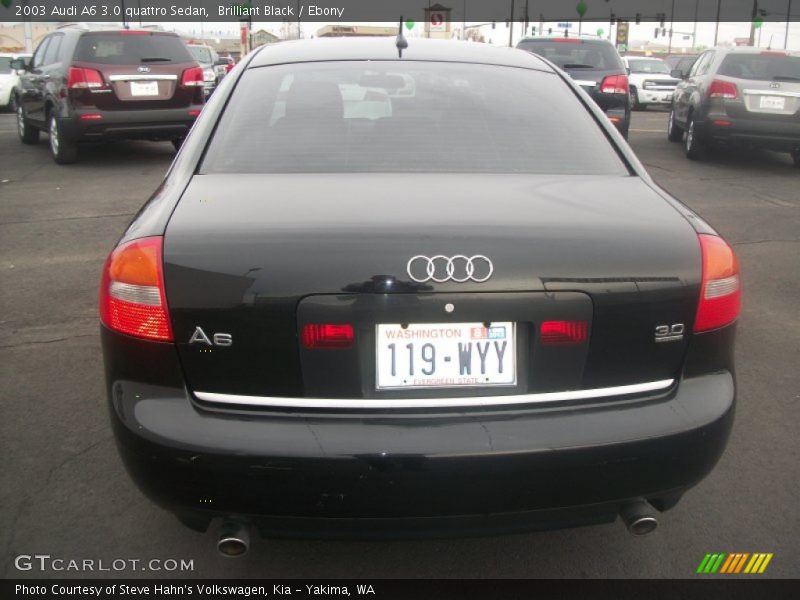 Brilliant Black / Ebony 2003 Audi A6 3.0 quattro Sedan