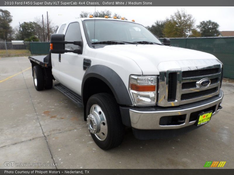 Oxford White / Medium Stone 2010 Ford F450 Super Duty XLT SuperCab 4x4 Chassis