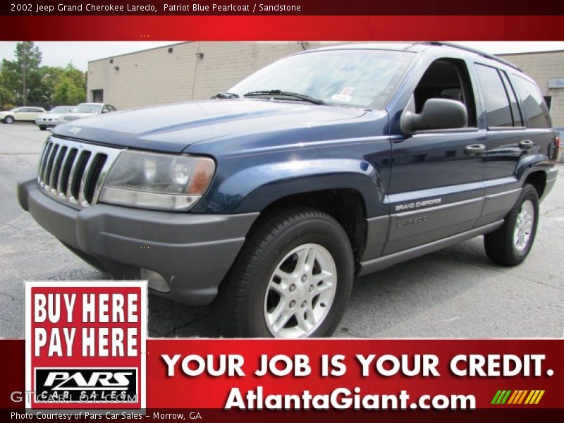 Patriot Blue Pearlcoat / Sandstone 2002 Jeep Grand Cherokee Laredo