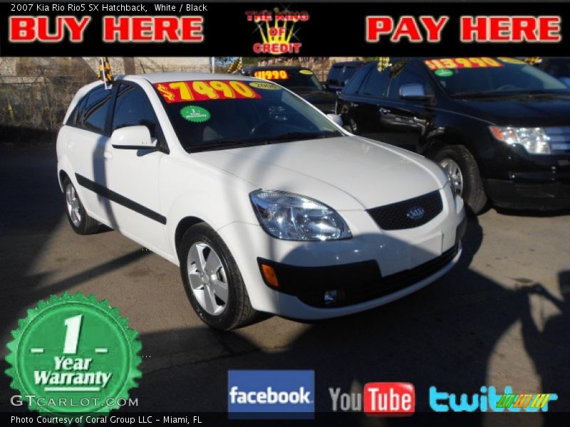 White / Black 2007 Kia Rio Rio5 SX Hatchback