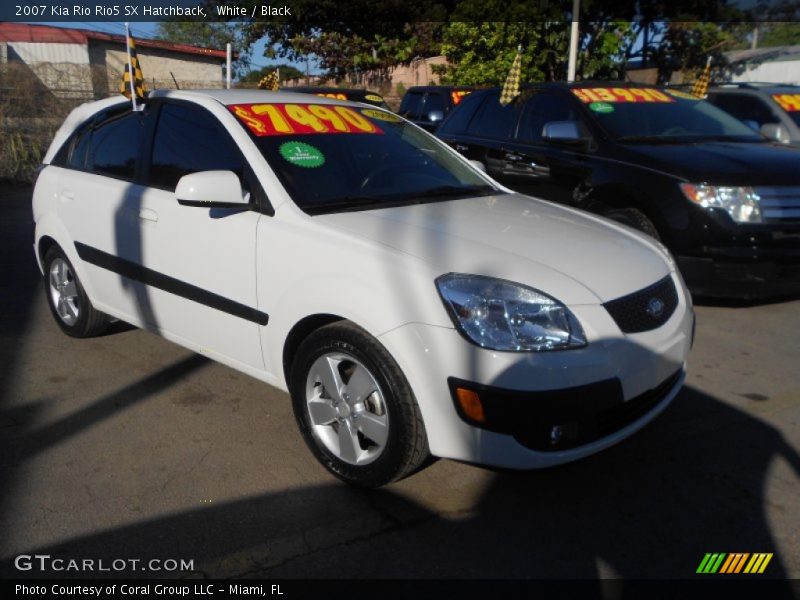 White / Black 2007 Kia Rio Rio5 SX Hatchback