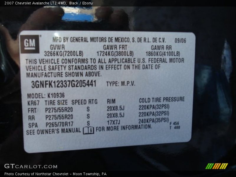 Black / Ebony 2007 Chevrolet Avalanche LTZ 4WD