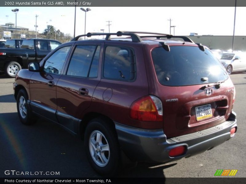 Merlot / Gray 2002 Hyundai Santa Fe GLS AWD