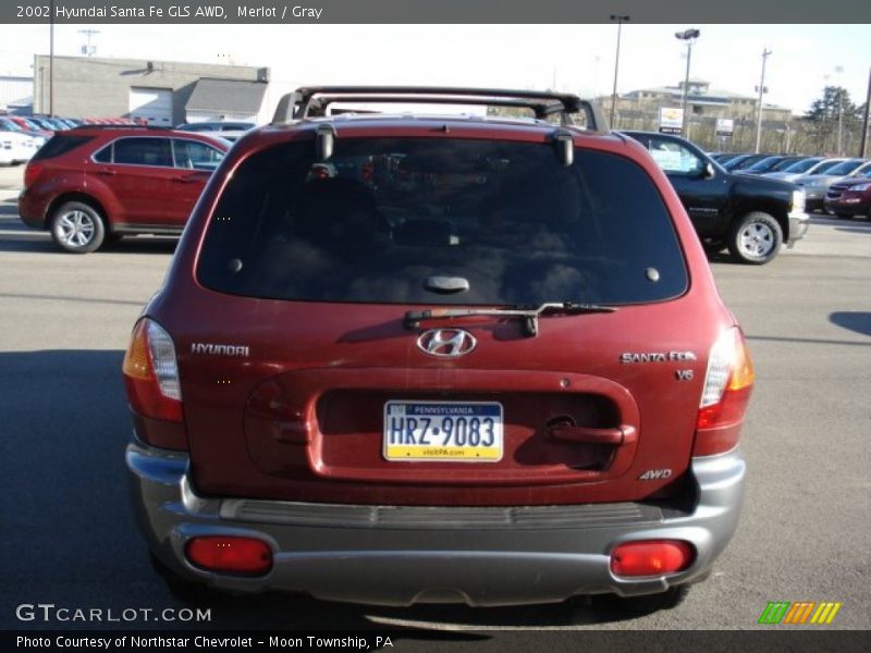 Merlot / Gray 2002 Hyundai Santa Fe GLS AWD