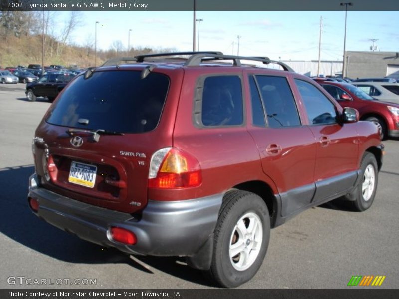 Merlot / Gray 2002 Hyundai Santa Fe GLS AWD
