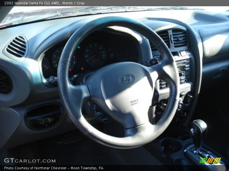 Merlot / Gray 2002 Hyundai Santa Fe GLS AWD