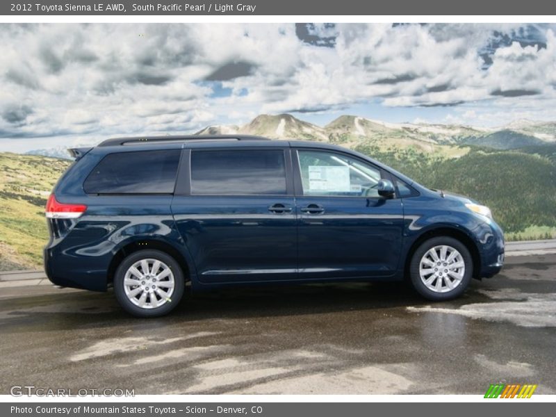 South Pacific Pearl / Light Gray 2012 Toyota Sienna LE AWD