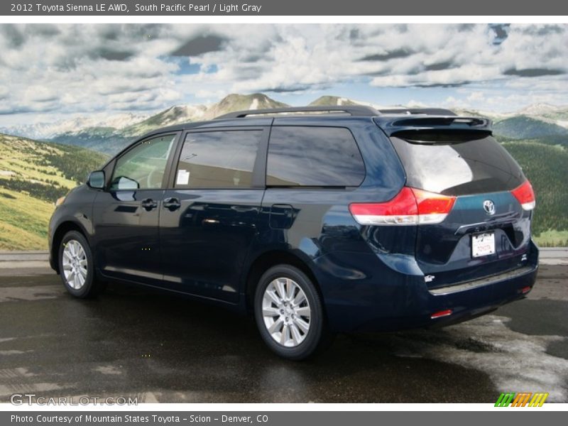 South Pacific Pearl / Light Gray 2012 Toyota Sienna LE AWD