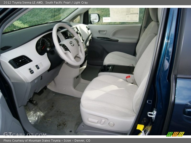 South Pacific Pearl / Light Gray 2012 Toyota Sienna LE AWD