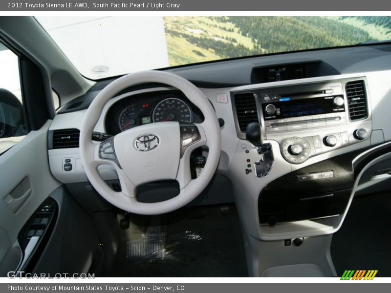South Pacific Pearl / Light Gray 2012 Toyota Sienna LE AWD