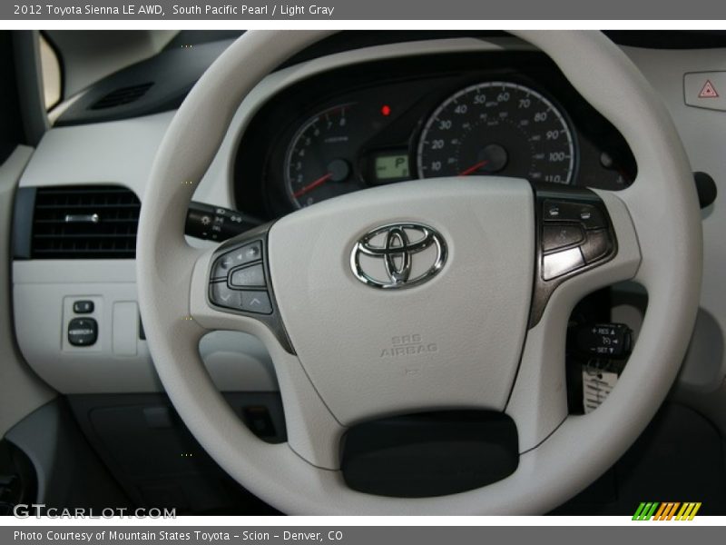 South Pacific Pearl / Light Gray 2012 Toyota Sienna LE AWD
