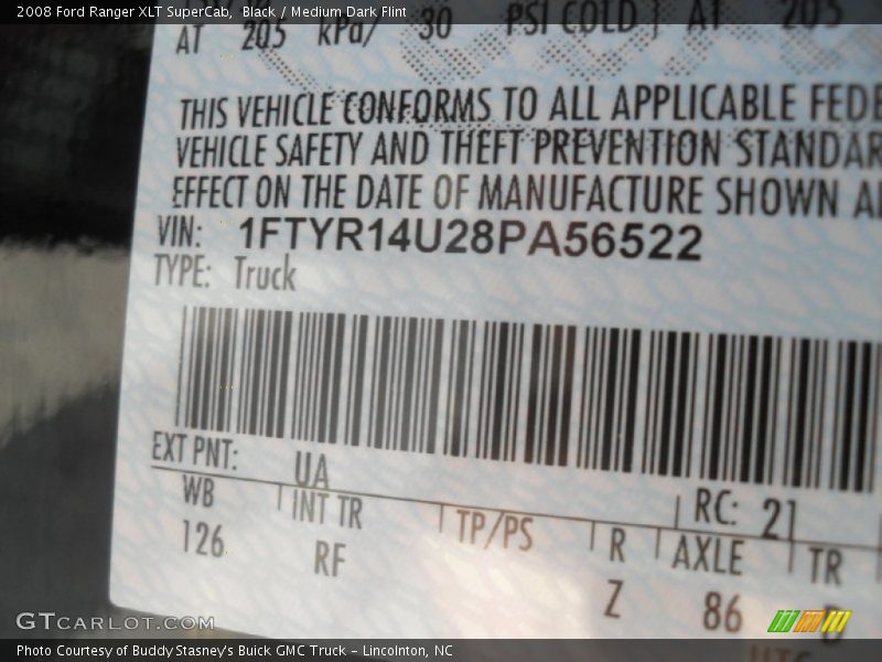 Black / Medium Dark Flint 2008 Ford Ranger XLT SuperCab