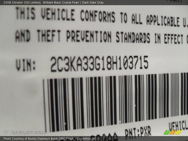 Brilliant Black Crystal Pearl / Dark Slate Gray 2008 Chrysler 300 Limited