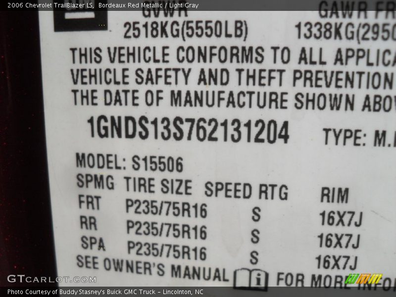 Bordeaux Red Metallic / Light Gray 2006 Chevrolet TrailBlazer LS