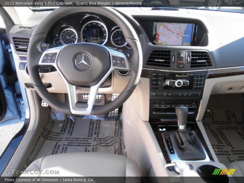Quartz Blue Metallic / Almond/Mocha 2012 Mercedes-Benz E 550 Cabriolet