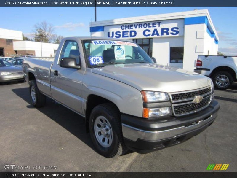 Silver Birch Metallic / Dark Charcoal 2006 Chevrolet Silverado 1500 Work Truck Regular Cab 4x4